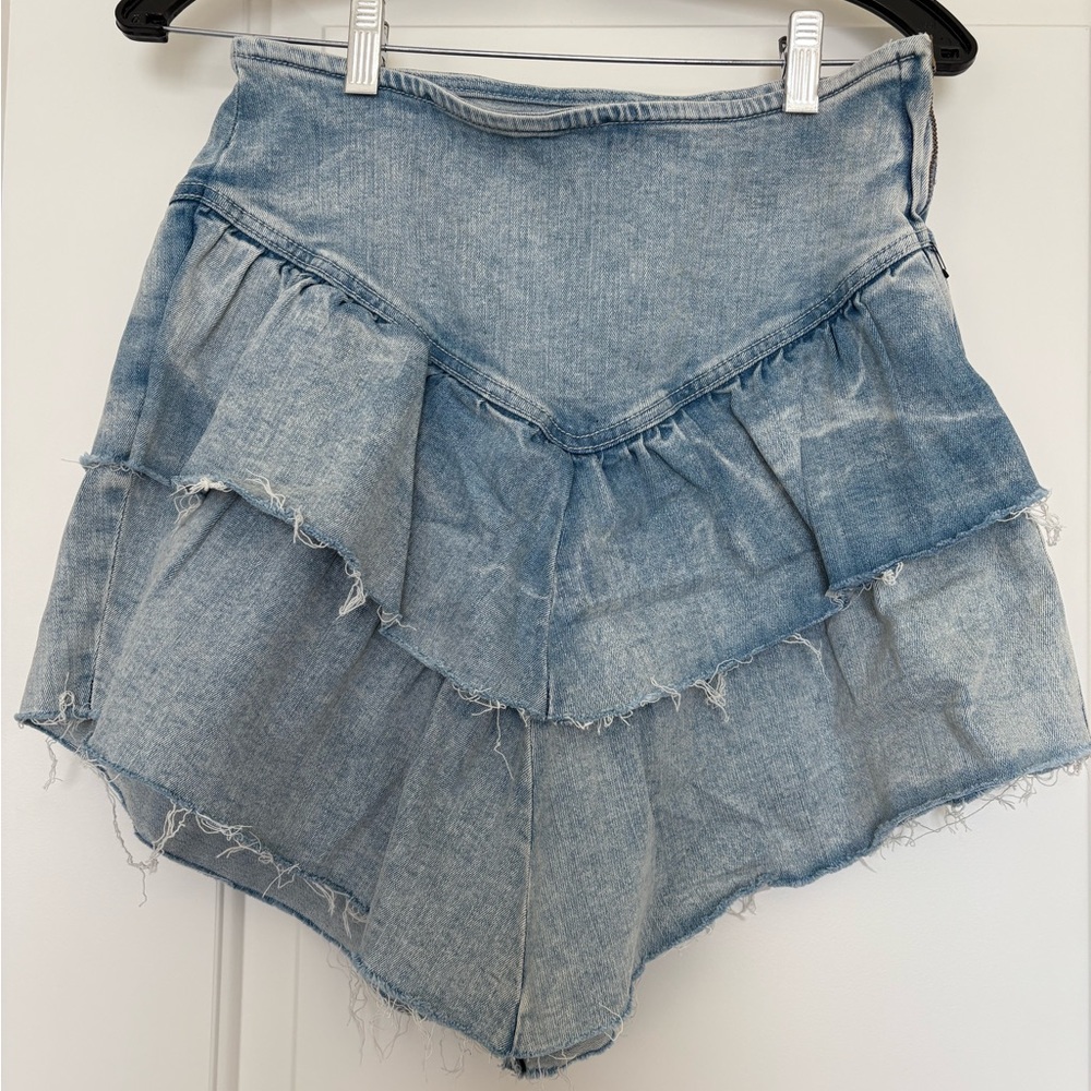 Denim Ruffle Women's Shorts